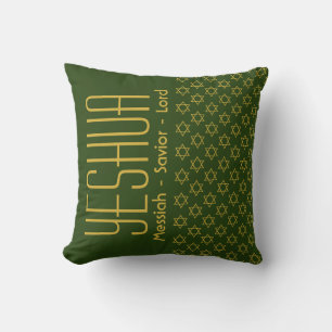 Almofada YESHUA Messiah Savior Lord Custom Modern GREEN