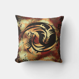 Almofada Yin e Yang Asiáticos Dragon