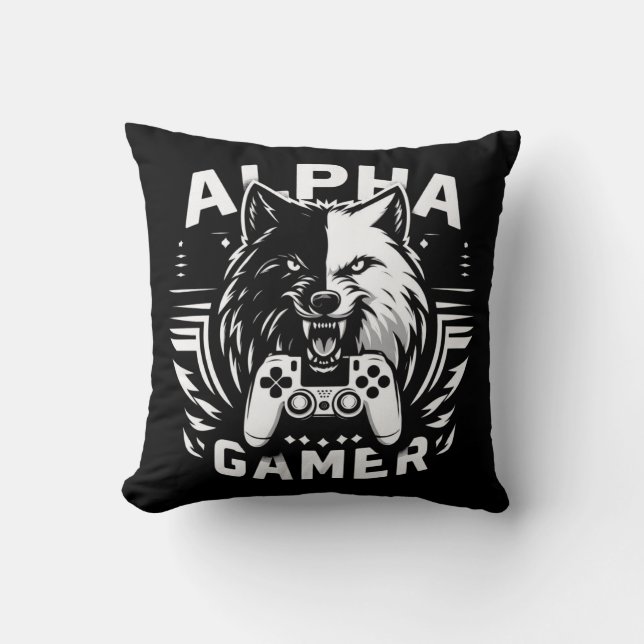 Almofada Yin Yang Alpha Gamer Lobo (Frente)