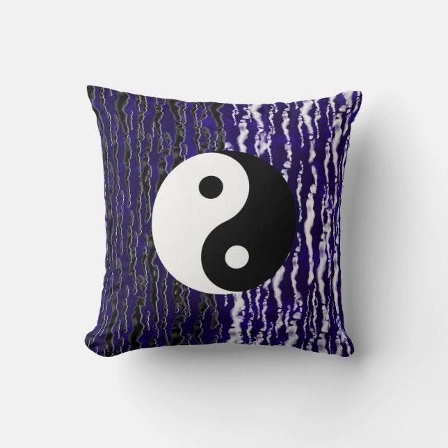 Almofada Yin Yang Blue Tranquile Zen Energy (Frente)