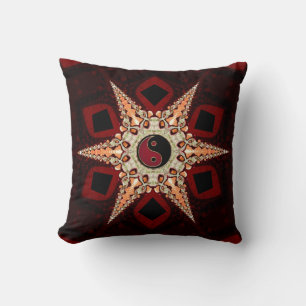 Almofada Yin Yang Star Red+Black Cushion / Travesseiro