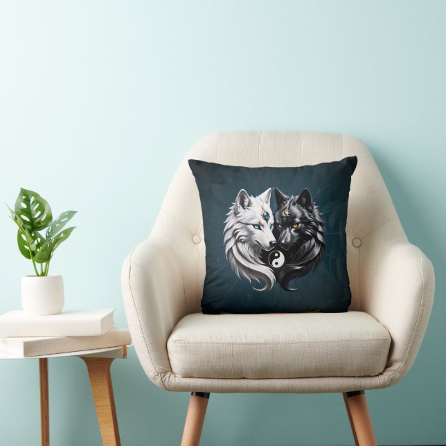 Almofada Yin Yang Wolves. (Cadeira)