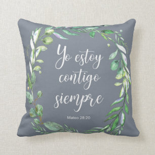 Almofada Yo estoy contigo siempre - versículo bíblia espa