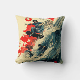 Almofada Yokai Wave: Travesseiro decorativo Tsunani de skat