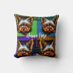 Almofada Yorkie 2 lado Yorkie com nome