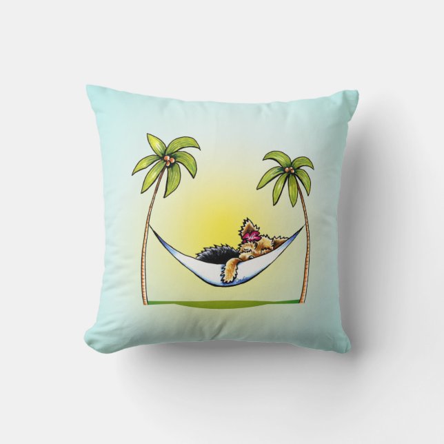 Almofada Yorkie Island Princess Off-Leash Art™ (Frente)
