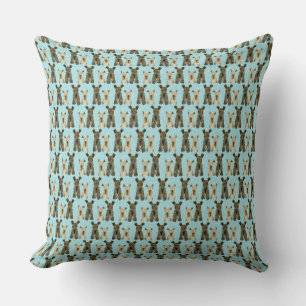 Almofada Yorkie Pattern em Teal