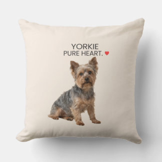 Almofada Yorkie Pure Heart Throw Pillow
