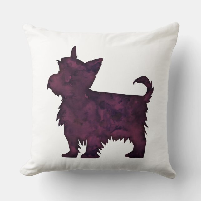 Almofada Yorkie Purple Watercolor (Frente)