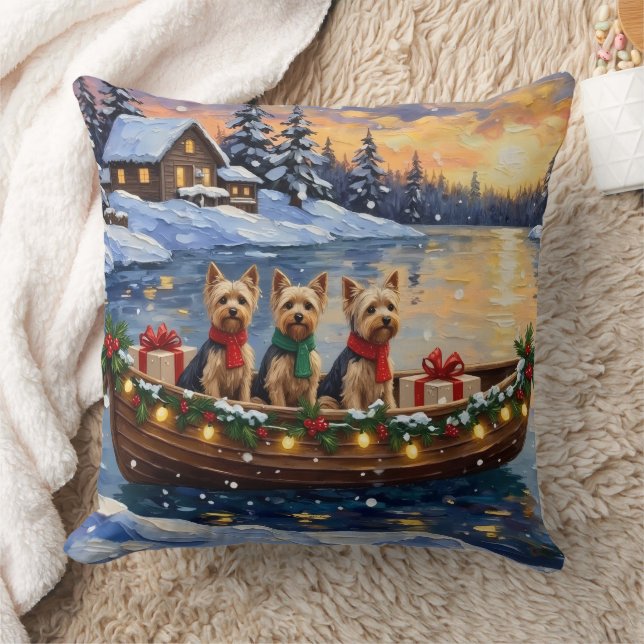 Almofada Yorkipoo Christmas Boat Holiday (Cobertor)