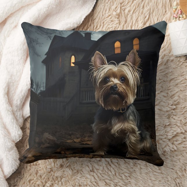 Almofada Yorkshire Terrier Halloween Scary (Cobertor)