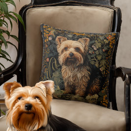Almofada Yorkshire Terrier Yorkie Dog Vintage Floral