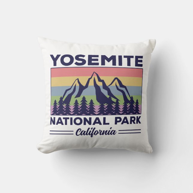 Almofada Yosemite National Park California Retro Hiking (Frente)