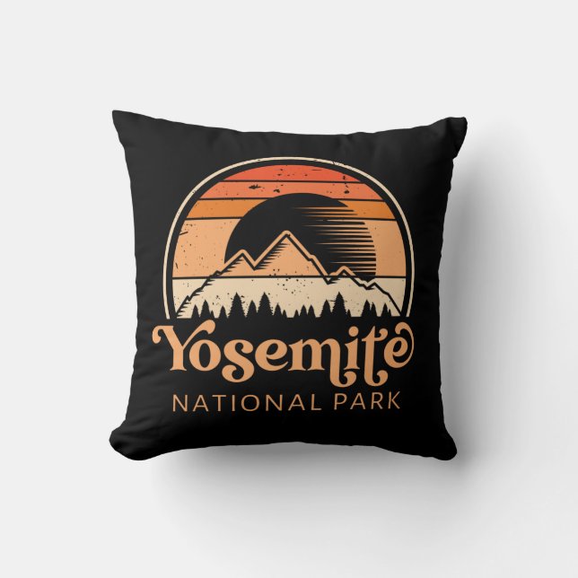 Almofada Yosemite National Park California Retro Vintage (Frente)