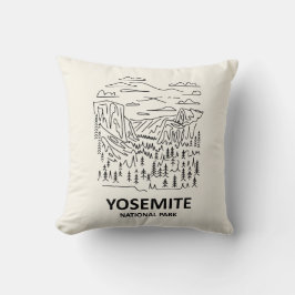 Almofada Yosemite National Park Line Art