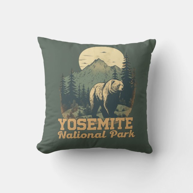 Almofada Yosemite National Park Retro Vignette (Frente)