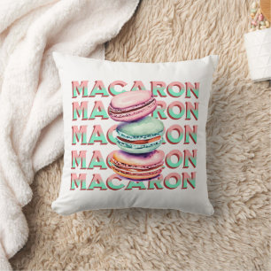 Almofada Yummy Pastel Macaron Cookies com Vintage Vibe