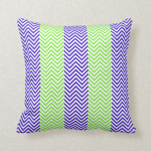 Almofada Zags De Verão De Chevron Verde limão Roxo