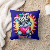 Zebra Adorável Segurando Coração