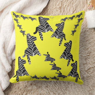 Almofada Zebra amarela selvagem moderna