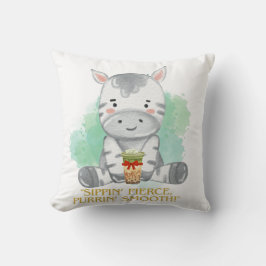 Almofada zebra aspas bebendo bobba