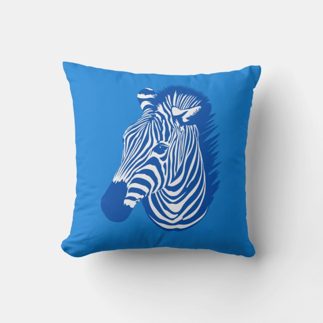 Almofada Zebra azul (Frente)