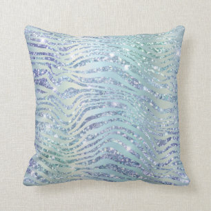 Almofada *~* ZEBRA Azul impresso com brilho de pele em diam