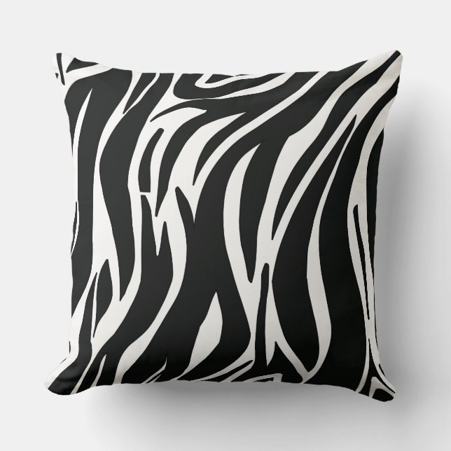 Almofada zebra branca e negra é moderna (Frente)