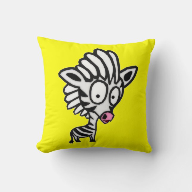 Almofada Zebra Cartoon Bonito (Frente)