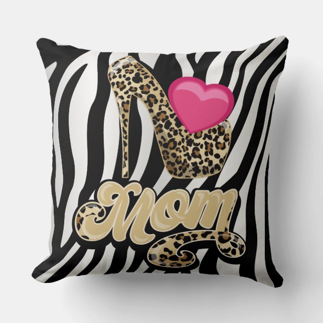 Almofada Zebra Imprima o Travesseiro da mãe/ Inverta o Rosa (Frente)