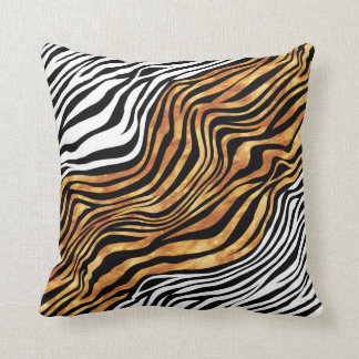 Almofada Zebra listra a cor laranja-branca