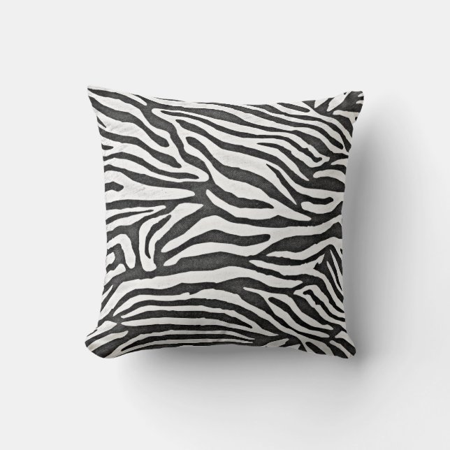 Almofada Zebra listra preto e branco (Frente)
