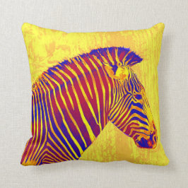 Almofada zebra neon-amarela, vermelha