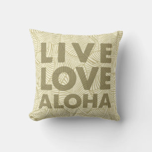 Almofada Zebra Palm Aloha Hawaiian Tropical Khaki e Cream