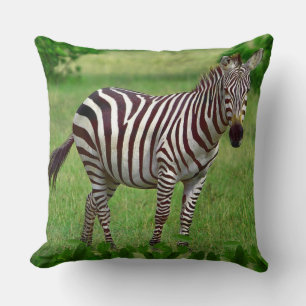 Almofada Zebra preto e branco na selva
