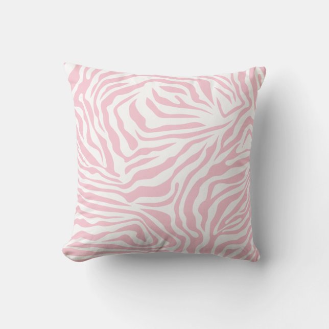 Almofada Zebra Rosa Raspando Animais Selvagens Impressão Pa (Frente)