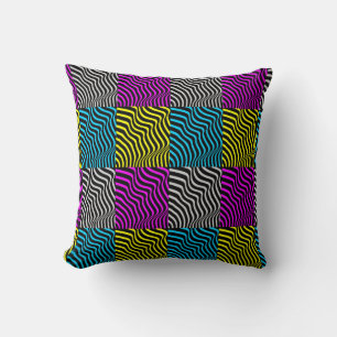 Almofada Zebra Stripes - Abstrato de padrão geométrico Art 