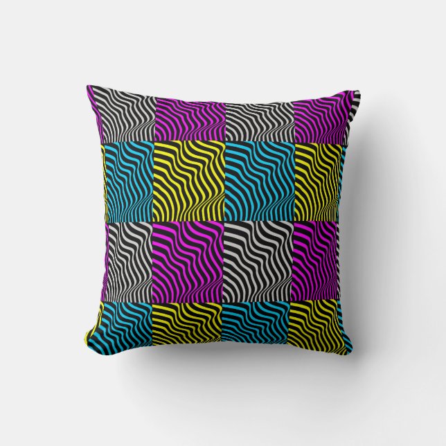Almofada Zebra Stripes - Abstrato de padrão geométrico Art  (Frente)
