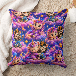 Almofada Zebra unicórnio celestial caprichoso quadrado berç