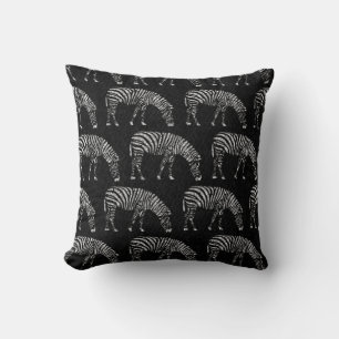 Almofada Zebras brancas - Estêncil preto