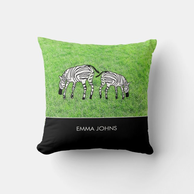Almofada Zebras quenias felizes e bonitas (Frente)