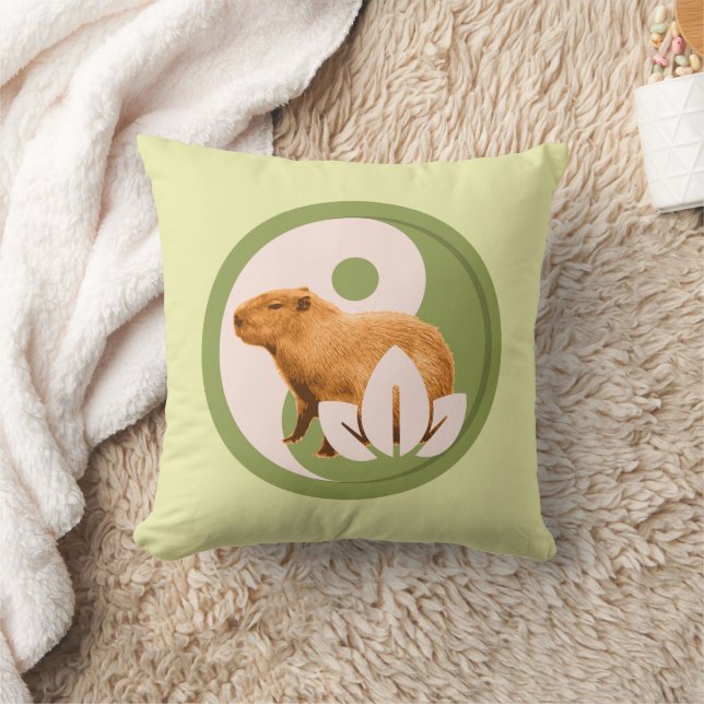 Almofada Zen Capivara Yin Yang Natureza Pacífica (Cobertor)