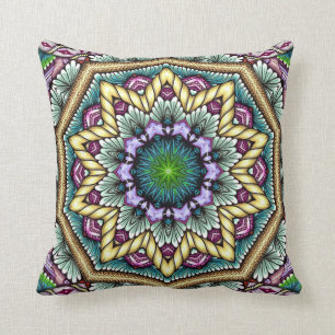 Almofada zen-doodle azul do starbust