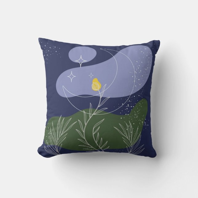 Almofada Zen Flower Contra Starry Night Sky (Frente)