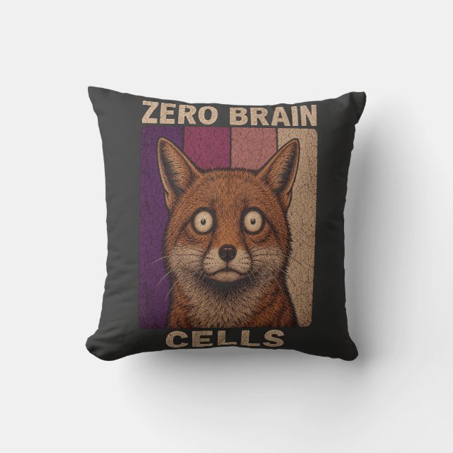 Almofada Zero Células Cerebrais Raposa Meme – Animal Engraç (Frente)