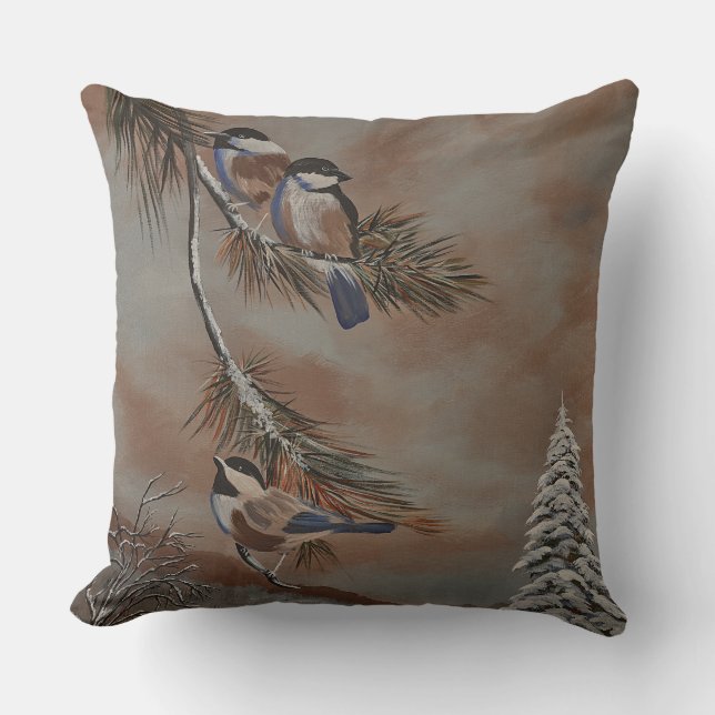 Almofada Zierkissen Wintervögel (Frente)