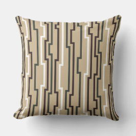 Almofada Zig Zag Beige Tan Throw Pillow