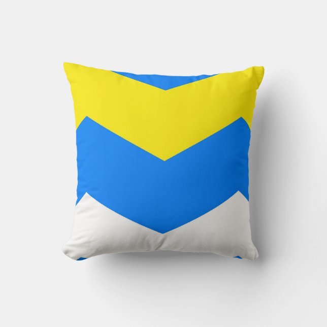 Almofada ZIGUEZAGUE no ~ azul & amarelo (Frente)