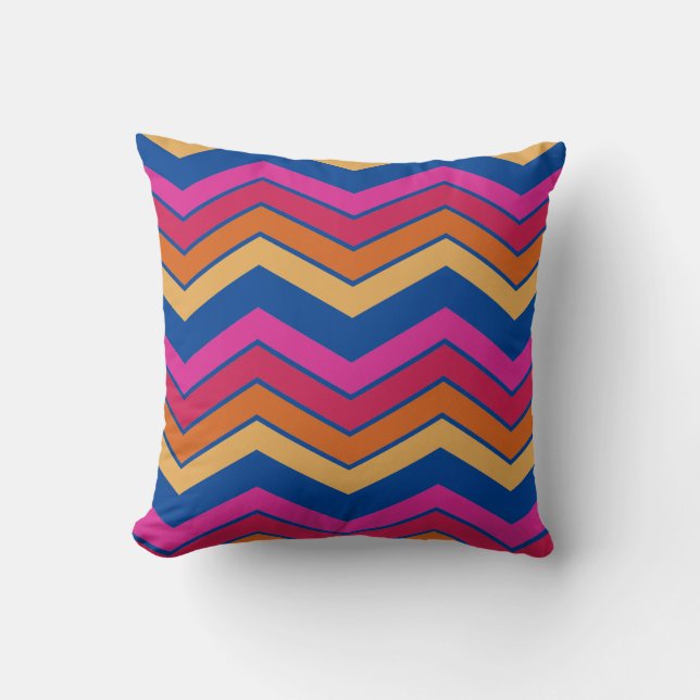 Almofada Zigzag Chevron Pattern Girly Moderno Colorido (Frente)