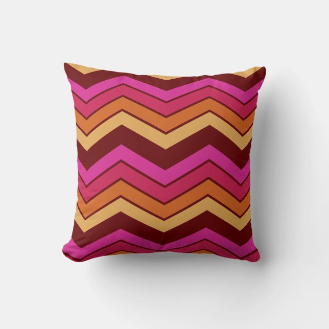 Almofada Zigzag Chevron Pattern Girly Moderno Colorido (Frente)